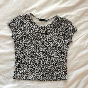 brandy melville blue/black/grey cheetah top